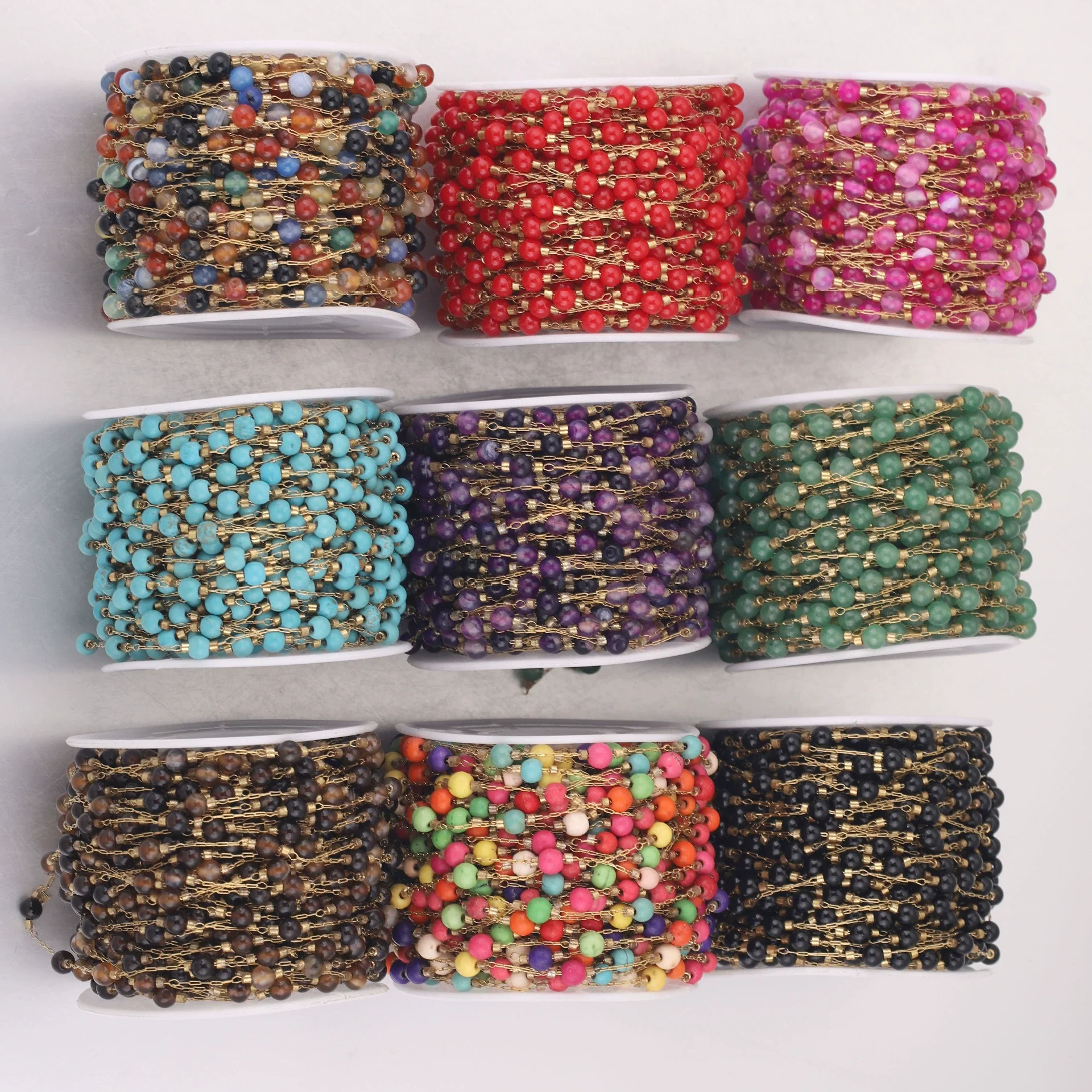 Jewelry Accessories Natural Stone Stainless Steel Chain With Vacuum Gold Plating Electroplating - Image 2