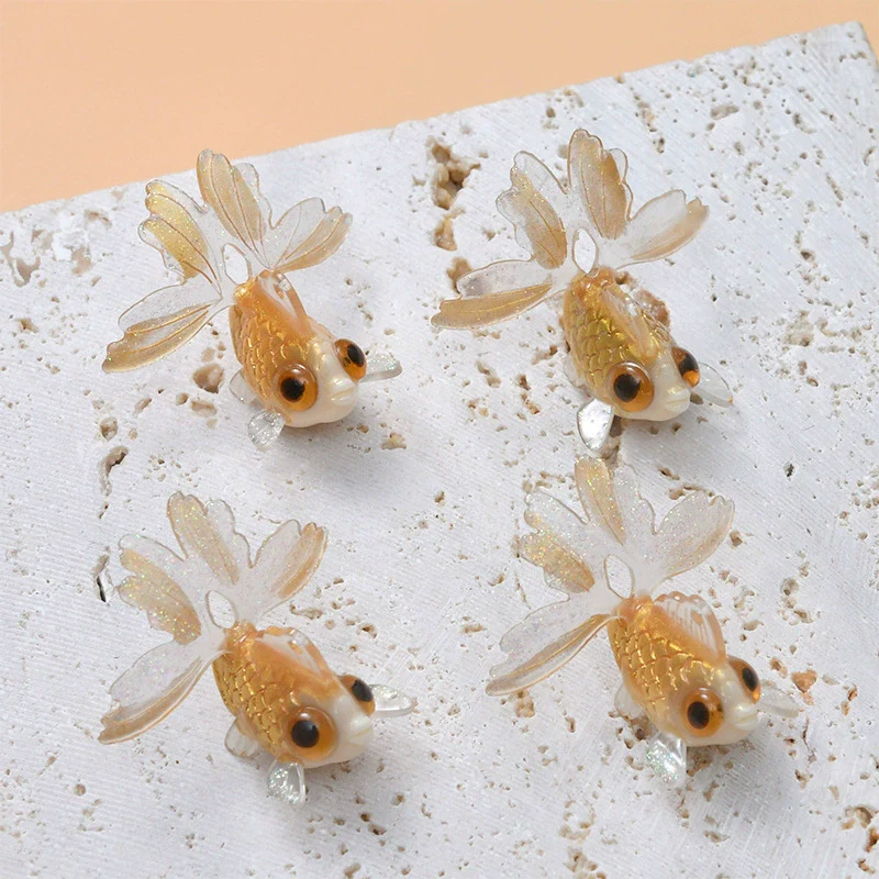 Jewelry Accessories Plastic Resin Dripping Oil Koi Carp Goldfish Pendant Stud Earrings Diy Handmade - Image 7