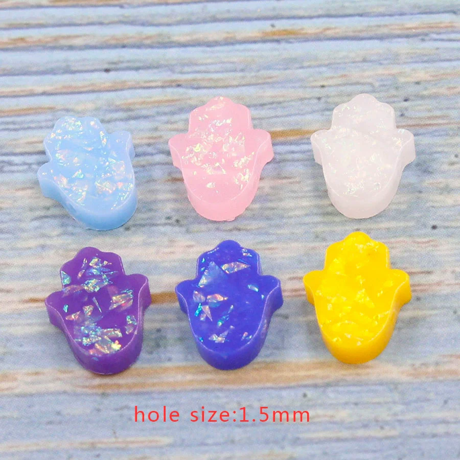 Jewelry Accessories Plastic Resin Opal Hamsa Bead With Small Hole And Environmental Protection Treatment - Image 11
