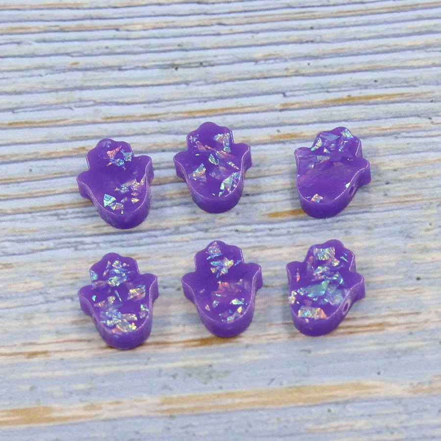 Jewelry Accessories Plastic Resin Opal Hamsa Bead With Small Hole And Environmental Protection Treatment - Image 9
