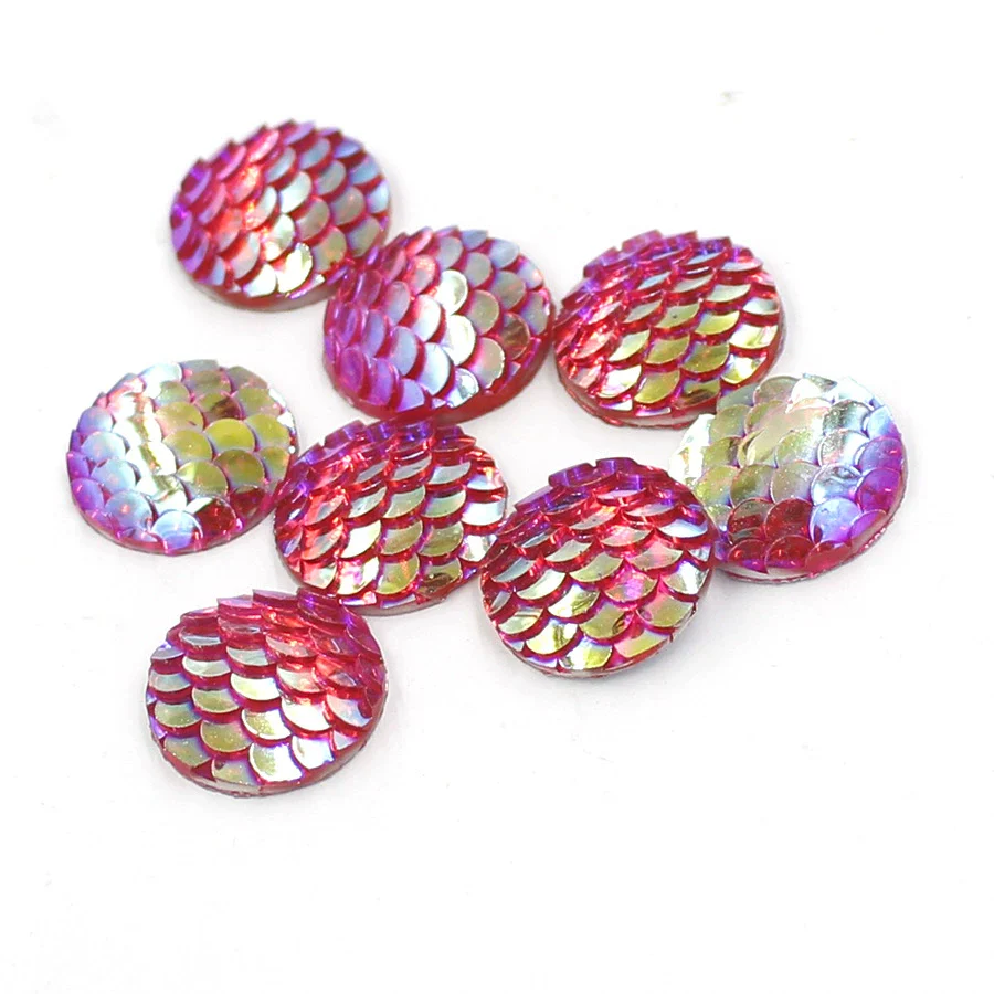 Jewelry Accessories Plastic Resin Round Fish Scale Patch - Image 8