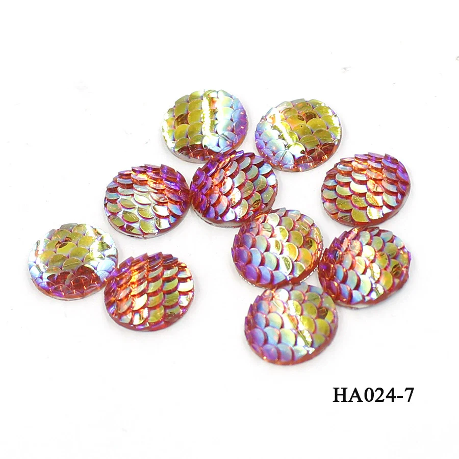 Jewelry Accessories Plastic Resin Round Fish Scale Patch - Image 9