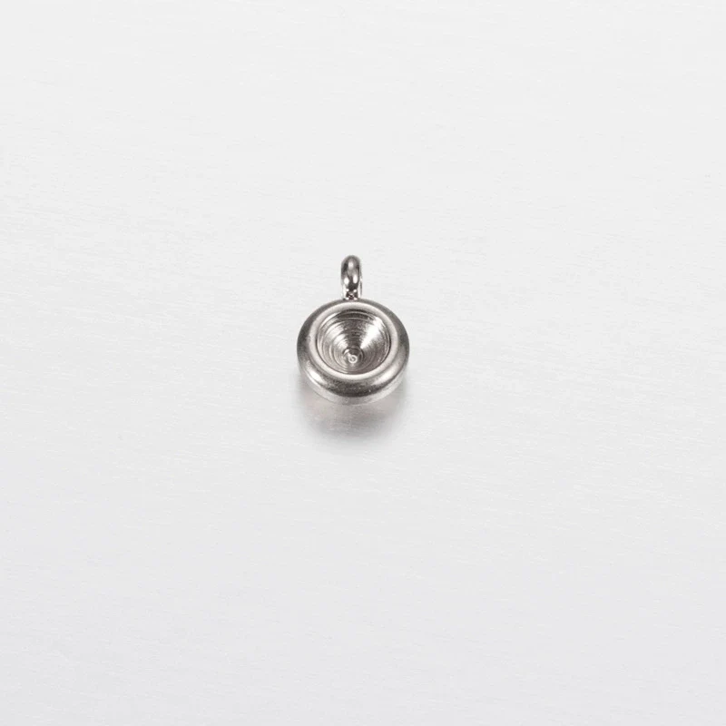 Jewelry Accessories Polished Round Base Stainless Steel Birth Stone Titanium Steel Electroplated - Image 12