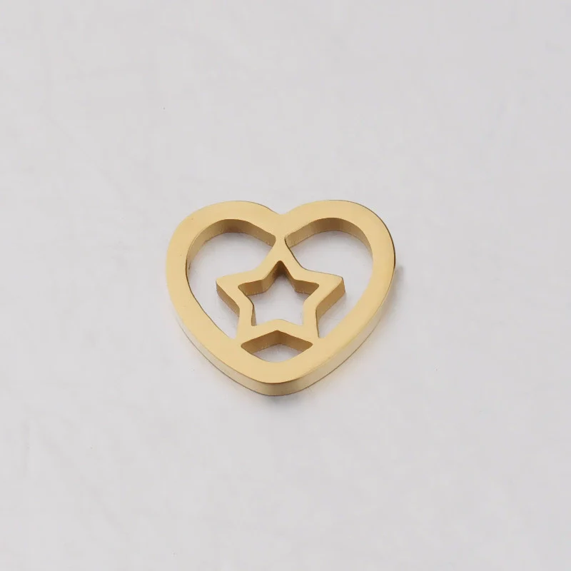 Jewelry Accessories Stainless Steel Braided Cut Out Heart Star Peach Heart Fivepointed Star Fine Polishing - Image 3