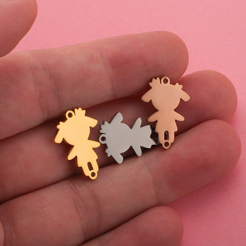 Jewelry Accessories Stainless Steel Creative Bracelet Pendant With Girl Wearing Crown Cartoon Character Pattern And Electroplating Process - Image 2
