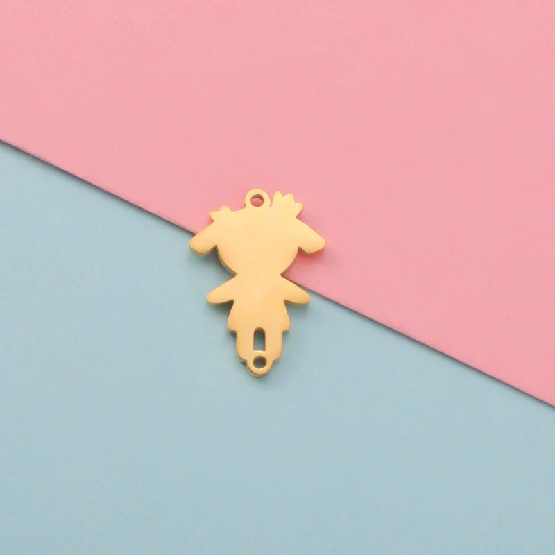 Jewelry Accessories Stainless Steel Creative Bracelet Pendant With Girl Wearing Crown Cartoon Character Pattern And Electroplating Process - Image 4