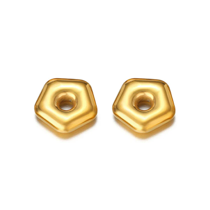 Jewelry Accessories Stainless Steel Flowers Geometric Fivepointed Star Square Gasket Beads Electroplated Pendant For Necklace Bracelet - Image 13