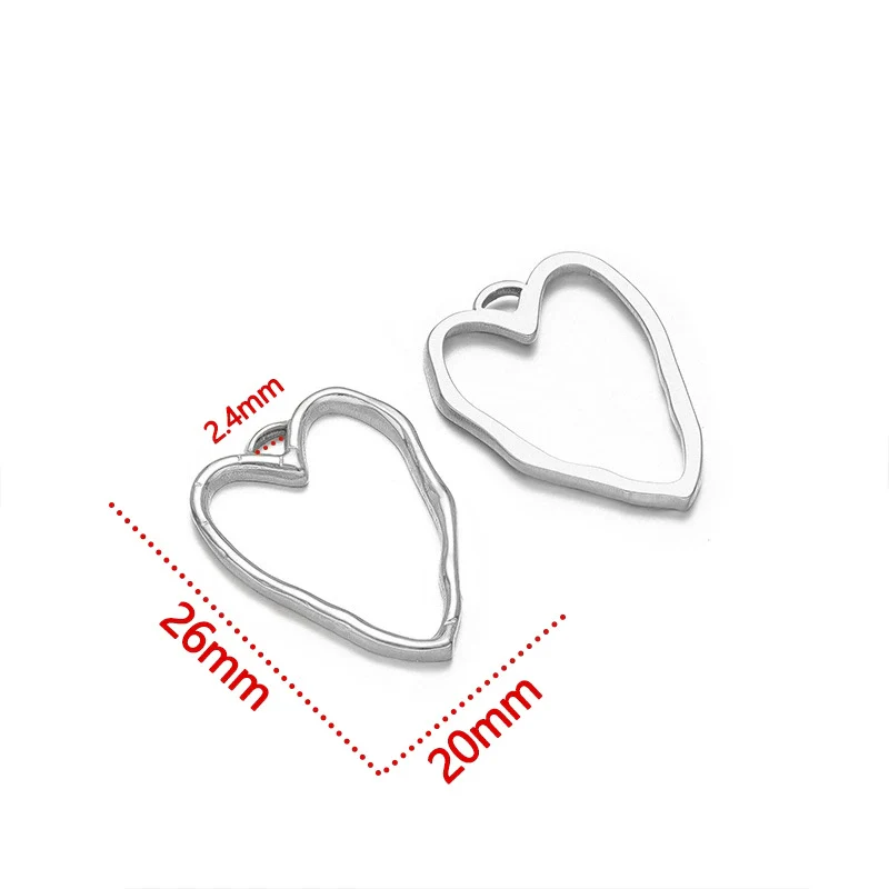 Jewelry Accessories Stainless Steel Heart Geometric Hollow Pendant Electroplated - Image 9
