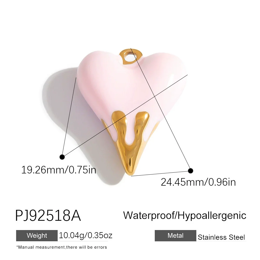 Jewelry Accessories Stainless Steel Heart Pendant Handmade Electroplated Bracelet Necklace - Image 16