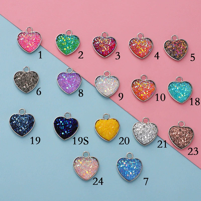 Jewelry Accessories Stainless Steel Heart Shaped Starry Pendant Electroplating