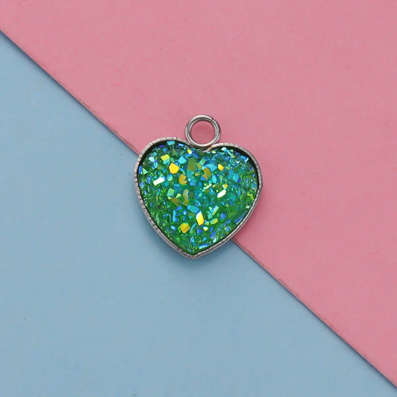 Jewelry Accessories Stainless Steel Heart Shaped Starry Pendant Electroplating - Image 7