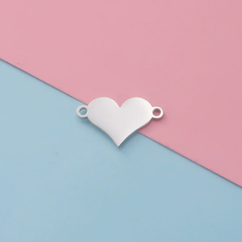 Jewelry Accessories Stainless Steel Heartshaped Love Pattern Laser Electroplated Pendant - Image 5