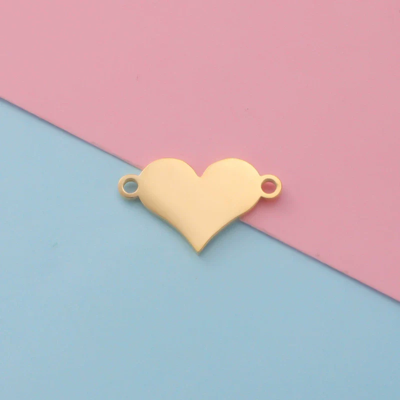 Jewelry Accessories Stainless Steel Heartshaped Love Pattern Laser Electroplated Pendant - Image 6
