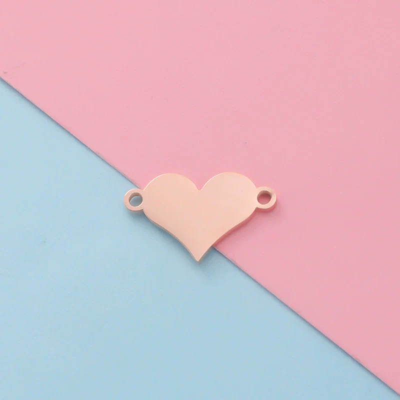Jewelry Accessories Stainless Steel Heartshaped Love Pattern Laser Electroplated Pendant - Image 7