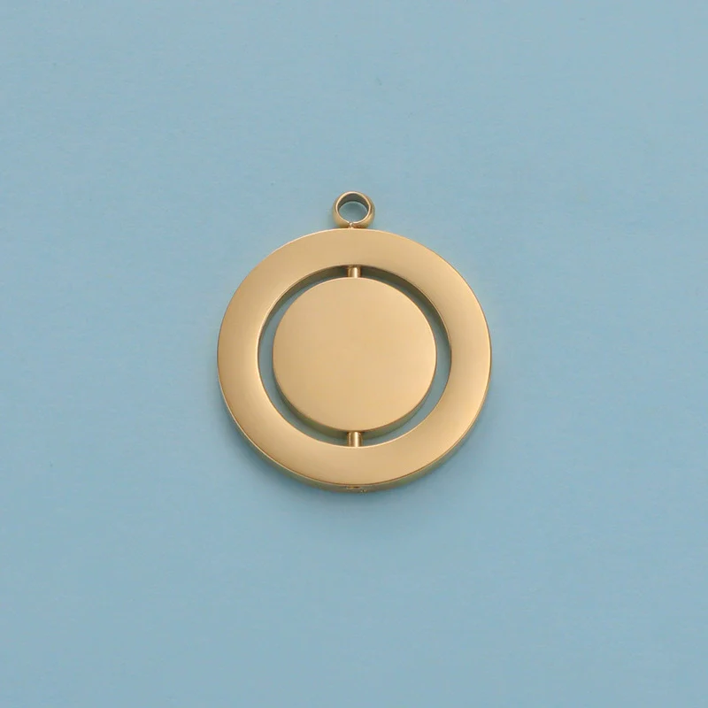 Jewelry Accessories Stainless Steel Hollow Rotatable Square Round Heartshaped Electroplated Pendant - Image 10
