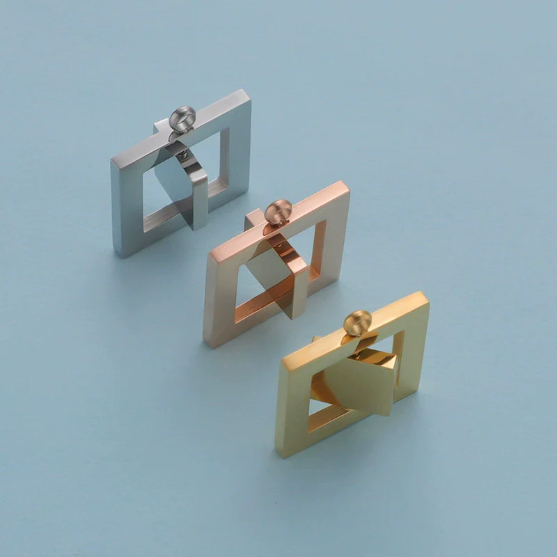 Jewelry Accessories Stainless Steel Hollow Rotatable Square Round Heartshaped Electroplated Pendant - Image 2