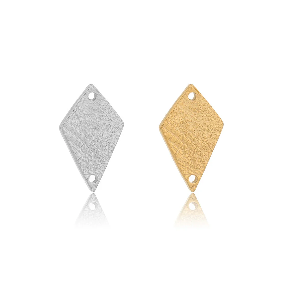 Jewelry Accessories Stainless Steel Retro Hydraulic Geometric Rhombus Pendant Bracelet Necklace