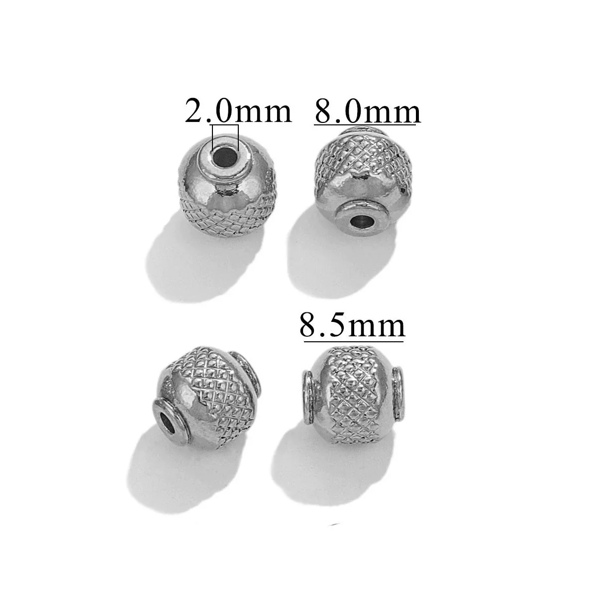 Jewelry Accessories Stainless Steel Round Bead Electroplated Drilling Bead Bracelet - Image 4