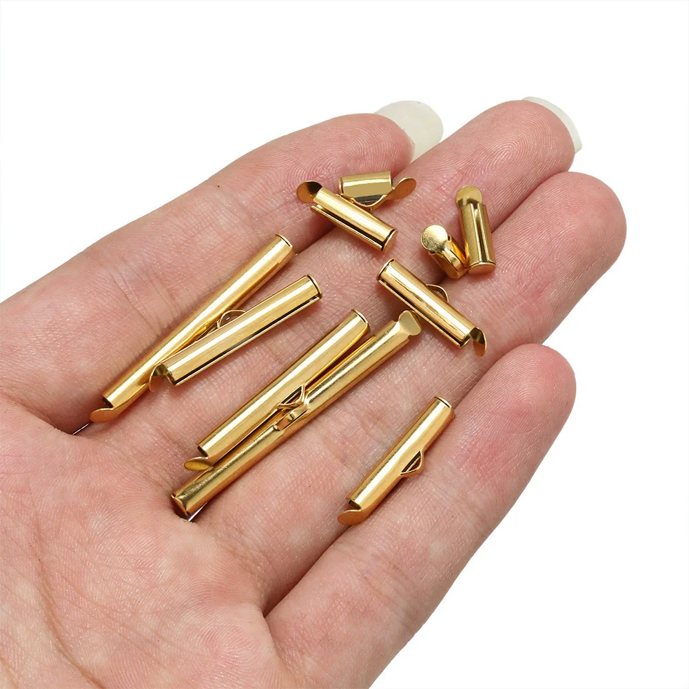Jewelry Accessories Stainless Steel Vacuum Plated Bead Chain Pipe Buckle Connector Glossy Geometric Literary And Artistic - Image 4
