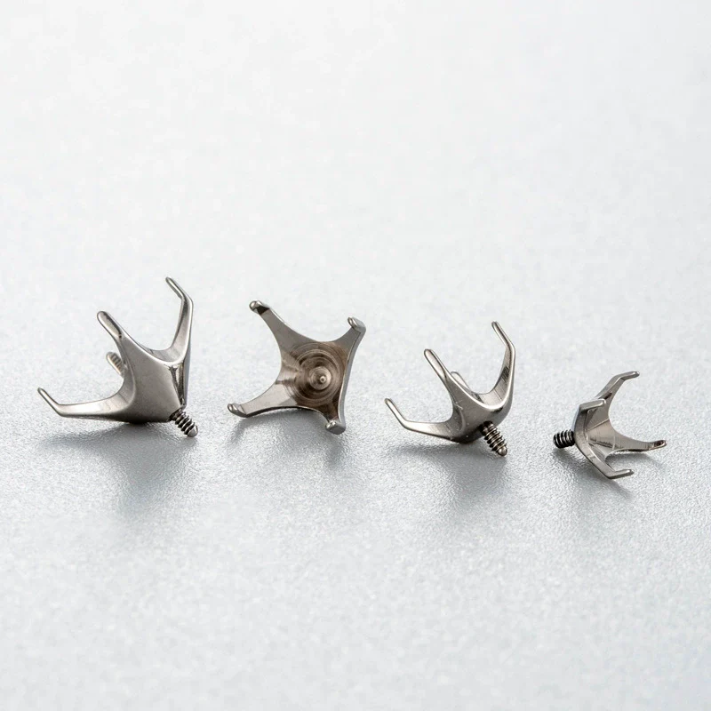 Jewelry Accessories Titanium Alloy Geometric Polished Ear Nail Puncture Emptyholder - Image 2