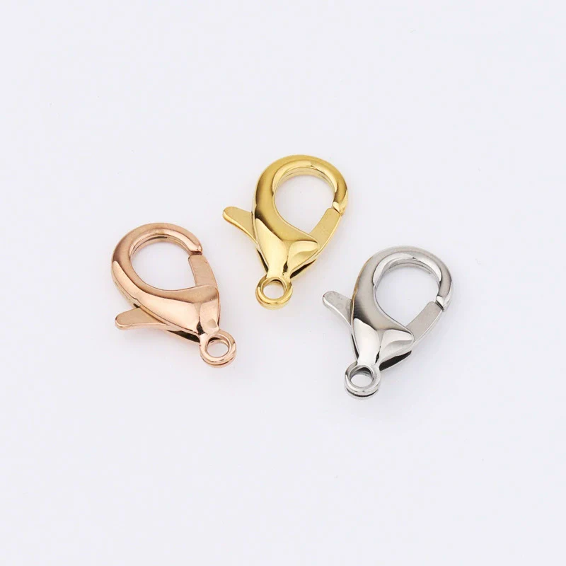 Jewelry Accessories Titanium Steel Shrimp Bow Buckle Lobster Buckle Electroplated Street Geometric Doll Pendant
