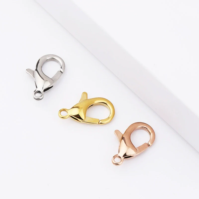 Jewelry Accessories Titanium Steel Shrimp Bow Buckle Lobster Buckle Electroplated Street Geometric Doll Pendant - Image 2