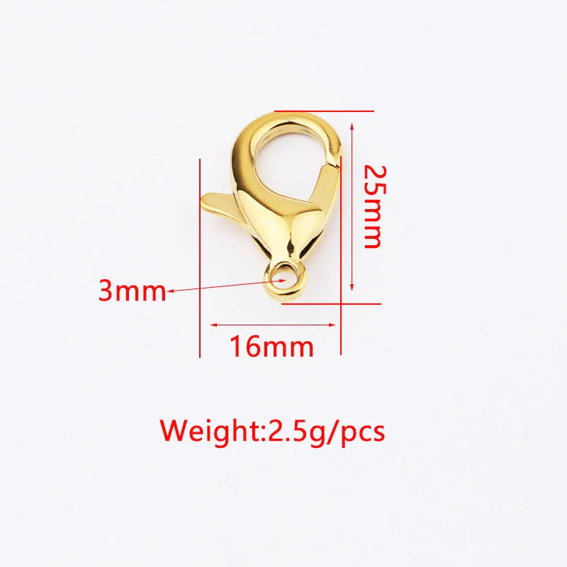 Jewelry Accessories Titanium Steel Shrimp Bow Buckle Lobster Buckle Electroplated Street Geometric Doll Pendant - Image 3