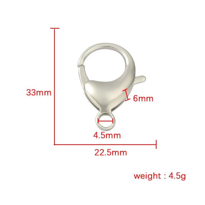 Jewelry Accessories Titanium Steel Shrimp Bow Buckle Lobster Buckle Electroplated Street Geometric Doll Pendant - Image 5