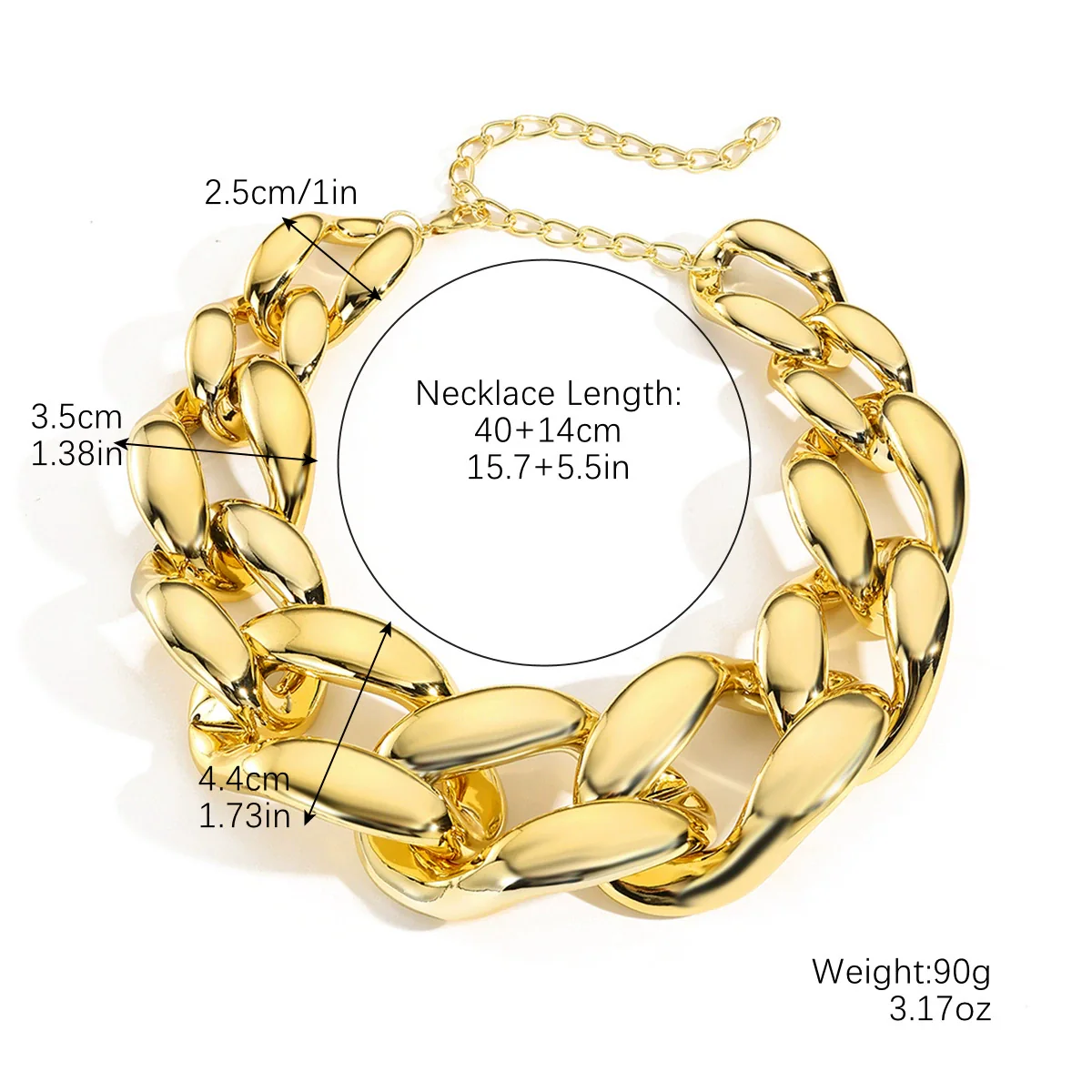 Jewelry Acrylic Geometric Exaggerated Hip Hop Cuban Chain Electroplated Necklace For Women - Image 6