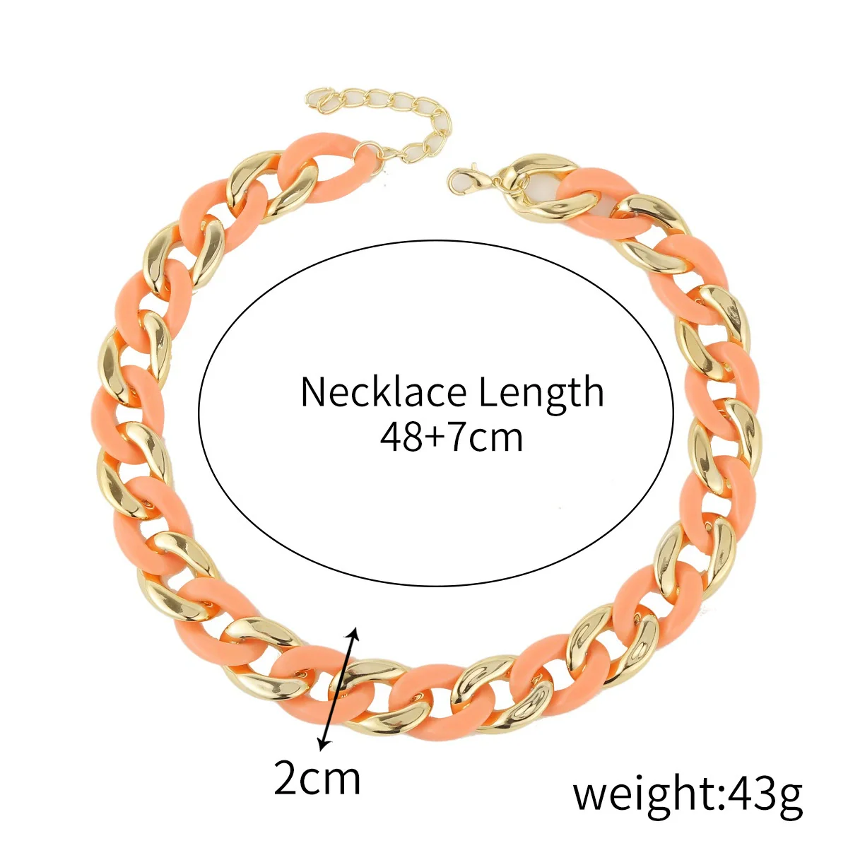 Jewelry Acrylic Hiphop Style Geometric Flat Necklace For Women - Image 11