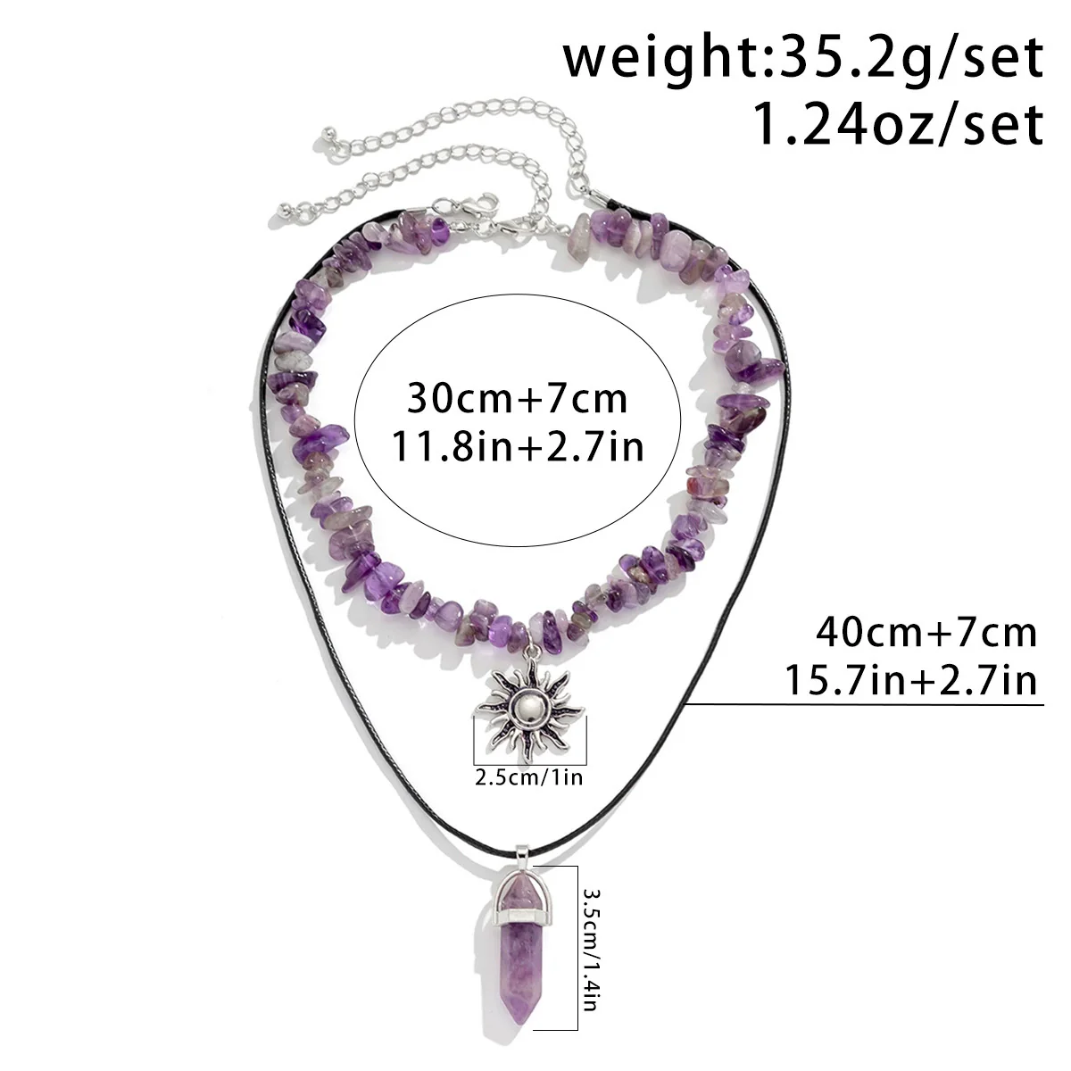Jewelry Alloy Artificial Crystal Dragonfly Zodiac Geometric Irregular Gravel Multi Layer Necklace For Women Electroplated - Image 9