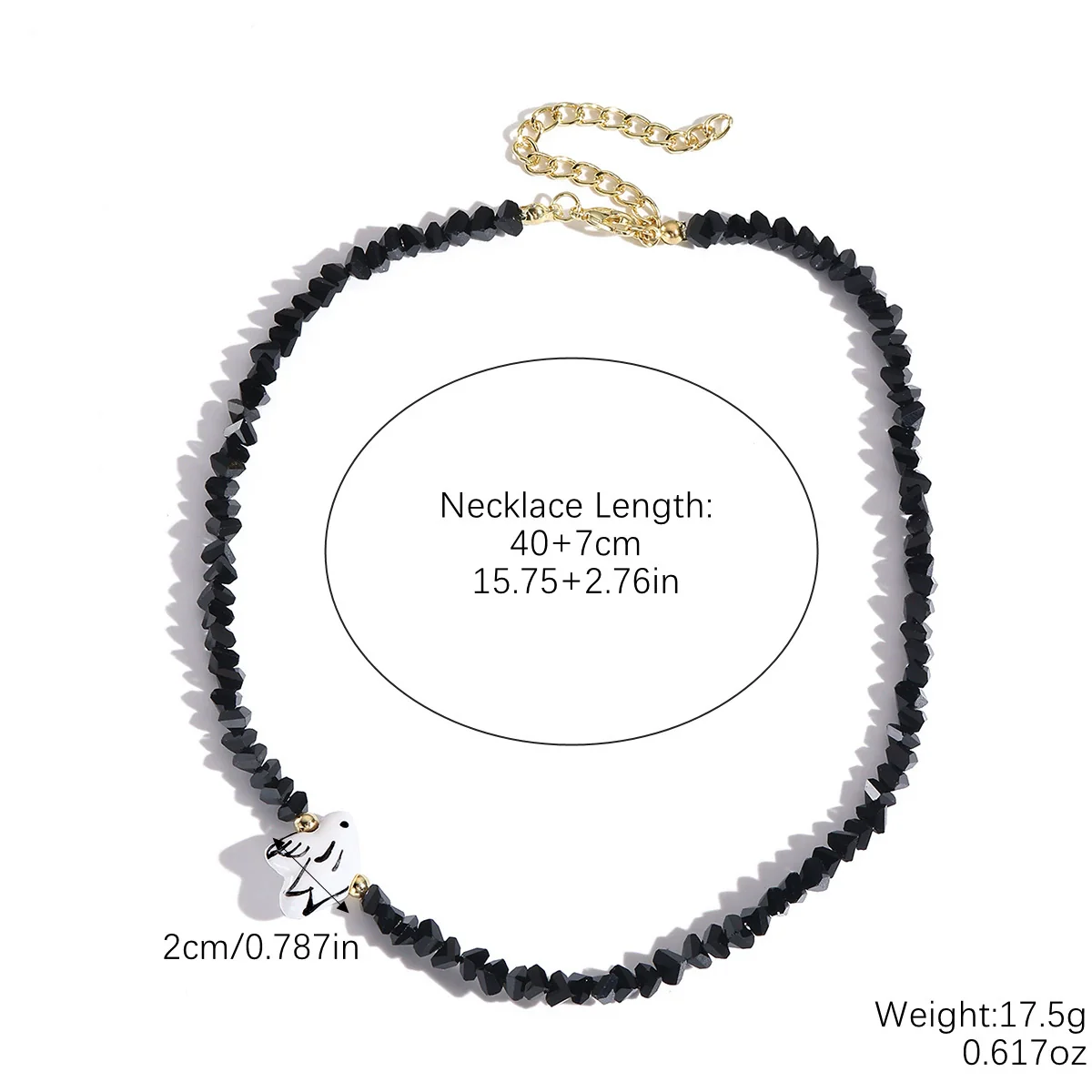 Jewelry Alloy Artificial Crystal Geometric Heart Handmade Pendant Clavicle Chain For Women - Image 10
