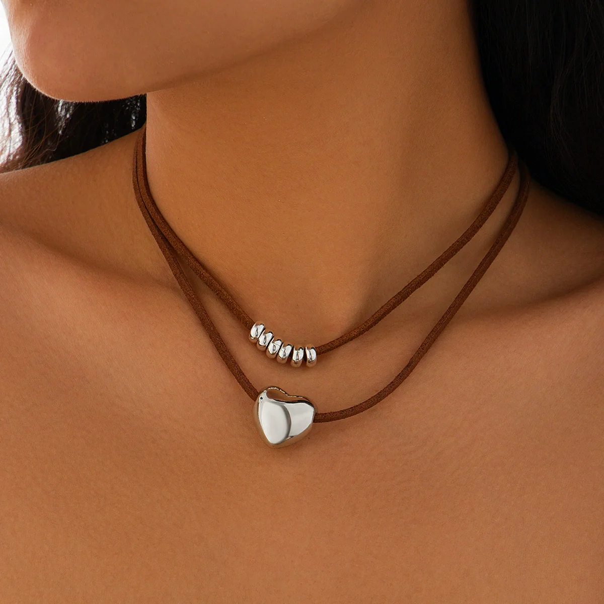 Jewelry Alloy Cactus Geometric Punk Style Electroplating Necklace - Image 2