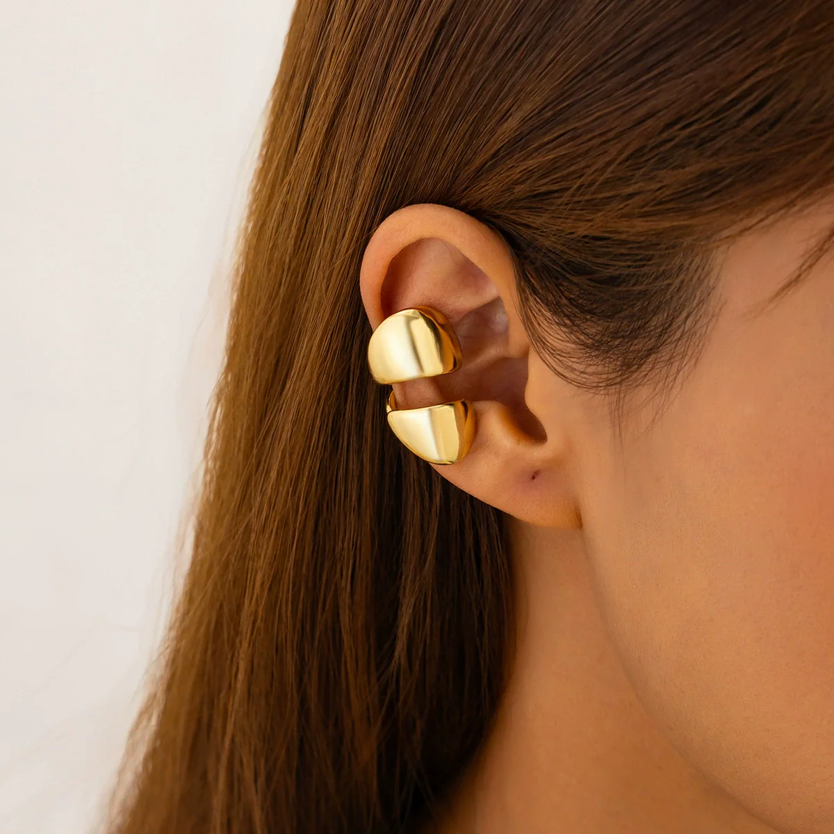 Jewelry Alloy Ear Clip Niche Geometric Electroplated