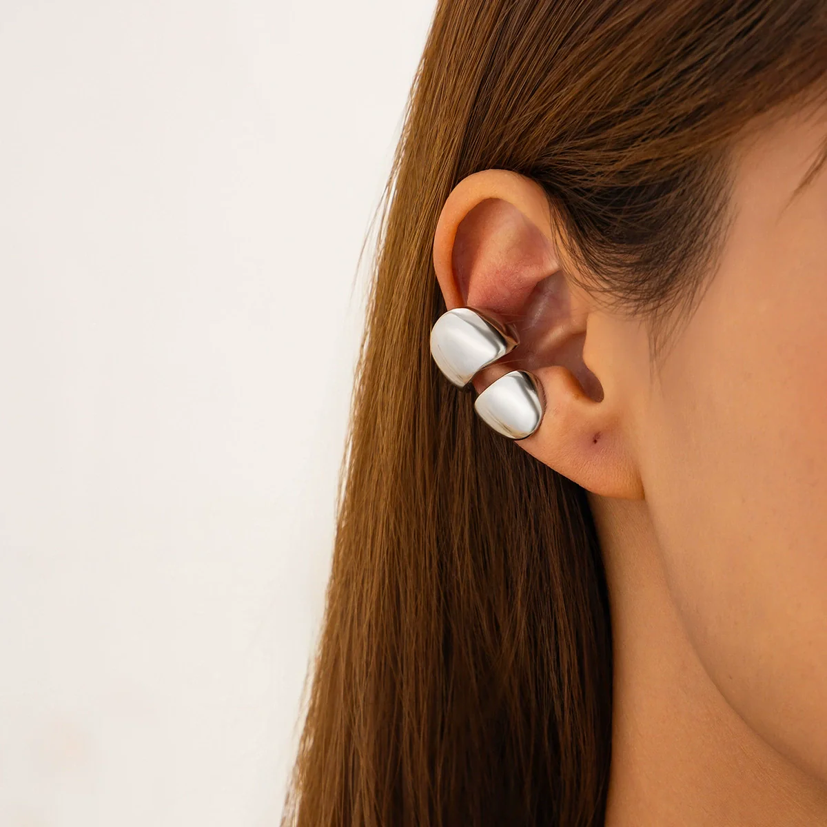 Jewelry Alloy Ear Clip Niche Geometric Electroplated - Image 3