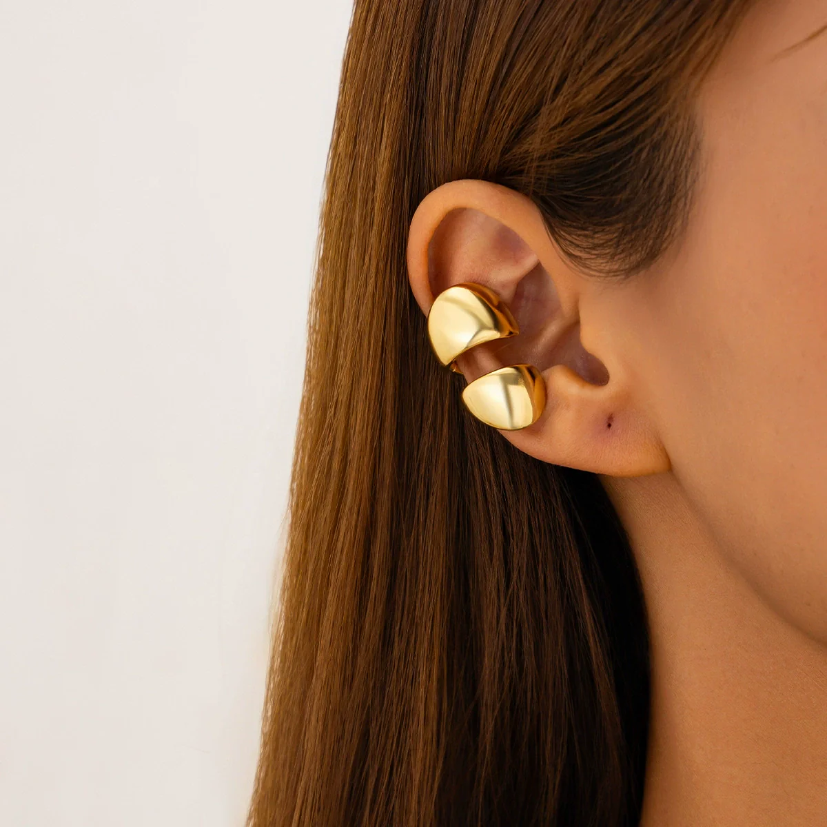 Jewelry Alloy Ear Clip Niche Geometric Electroplated - Image 6