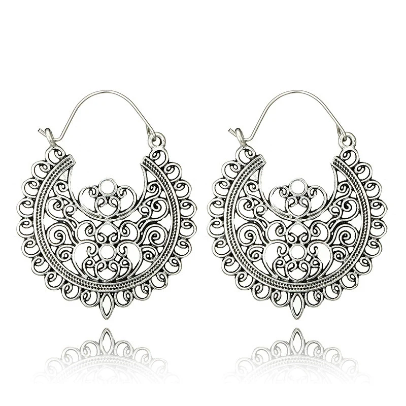 Jewelry Alloy Electroplating Geometric Semicircular Cshaped Fanshaped Earrings With Spider Web Pattern - Image 11