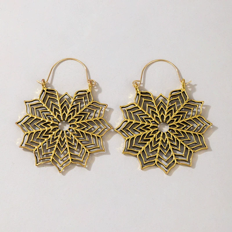Jewelry Alloy Electroplating Geometric Semicircular Cshaped Fanshaped Earrings With Spider Web Pattern - Image 13