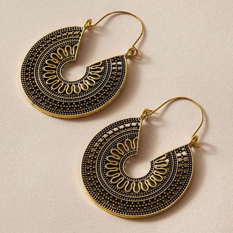 Jewelry Alloy Electroplating Geometric Semicircular Cshaped Fanshaped Earrings With Spider Web Pattern - Image 8