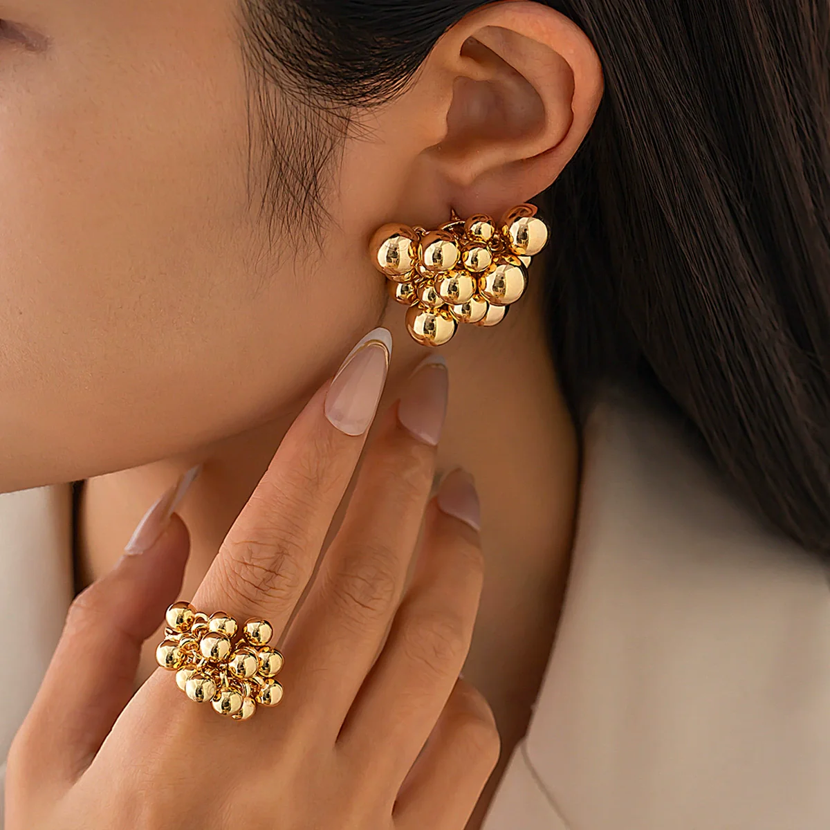 Jewelry Alloy Geometric Electroplated Women's Earrings - Image 3