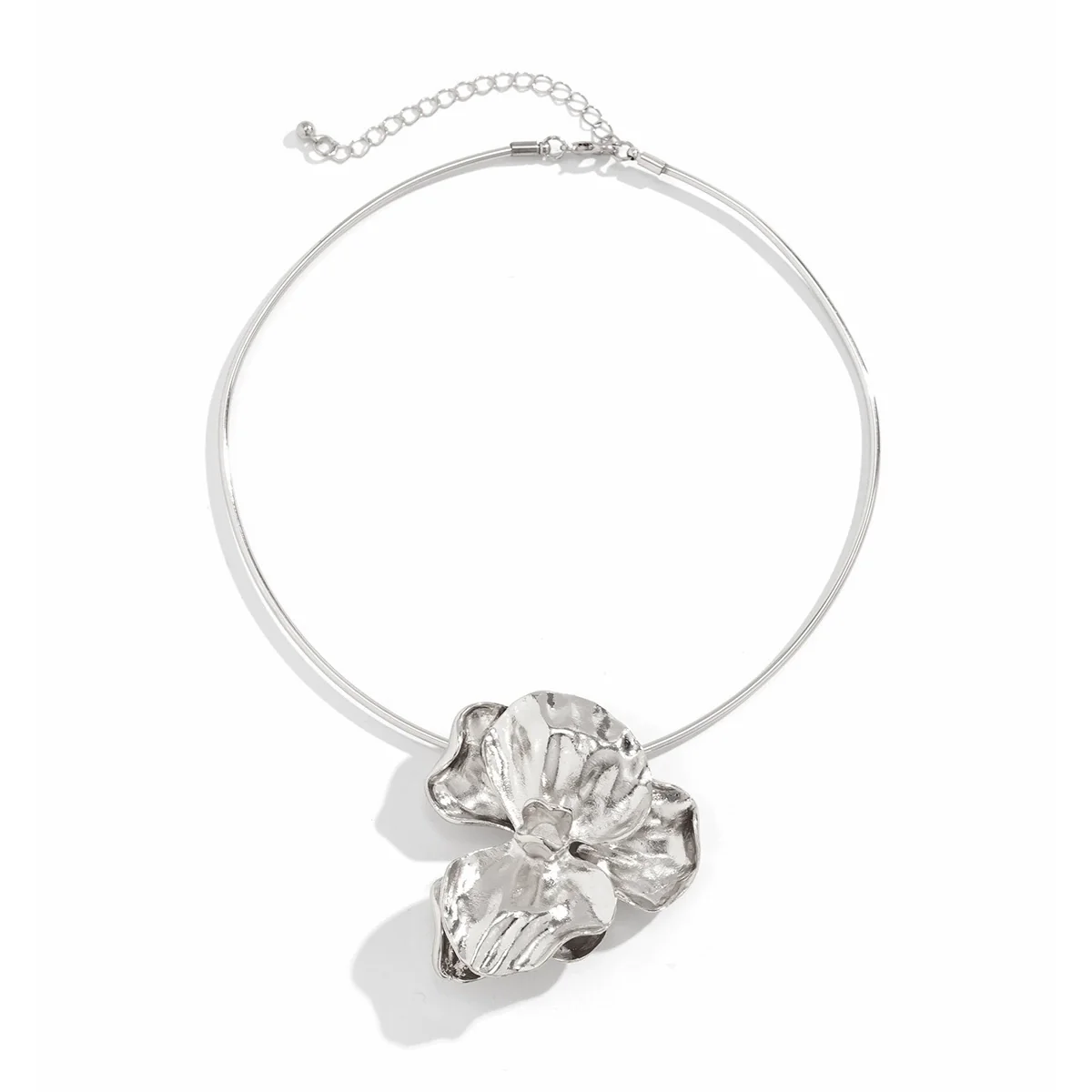 Jewelry Alloy Geometric Flower Metal Choker Collar Necklace For Women - Image 3