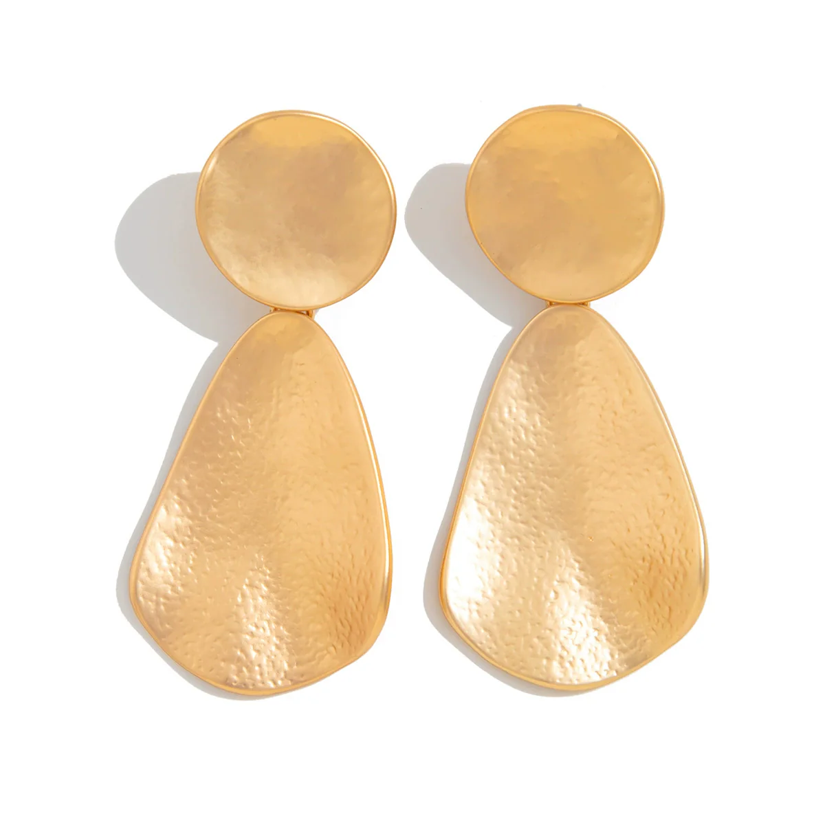 Jewelry Alloy Geometric Folding Water Drop Pendant Earrings Electroplating - Image 5