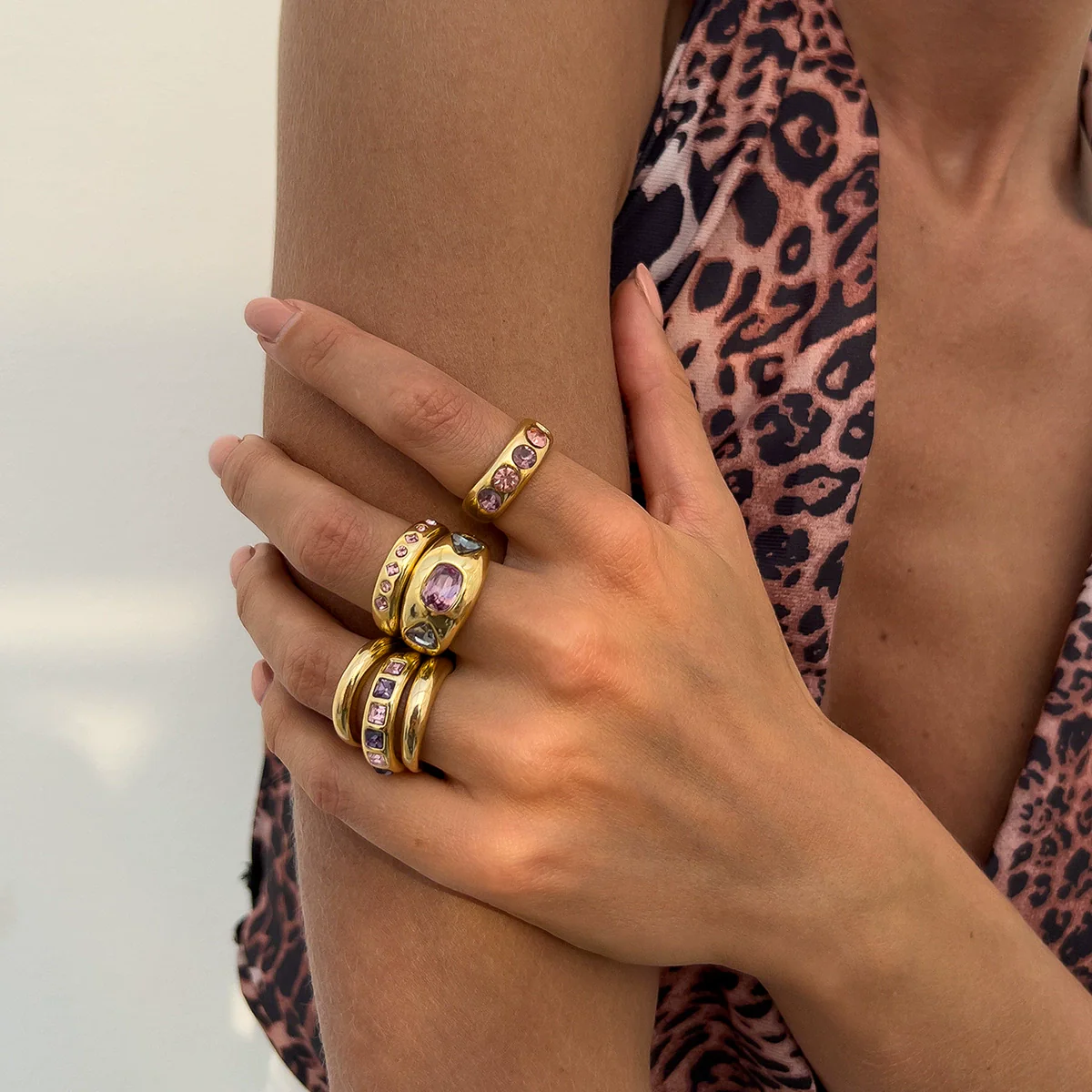 Jewelry Alloy Geometric Irregular Ring Electroplated Fashion Retro - Image 2