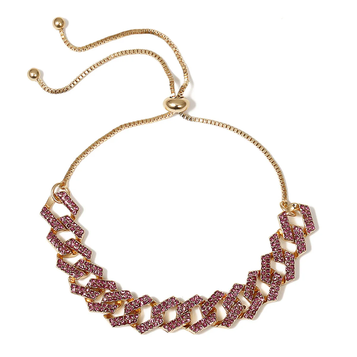 Jewelry Alloy Geometric Punk Microinlaid Electroplating Necklace - Image 6