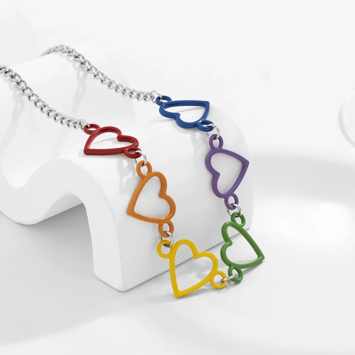 Jewelry Alloy Heart Shaped Geometric Handmade Electroplated Men's Necklace - Image 4