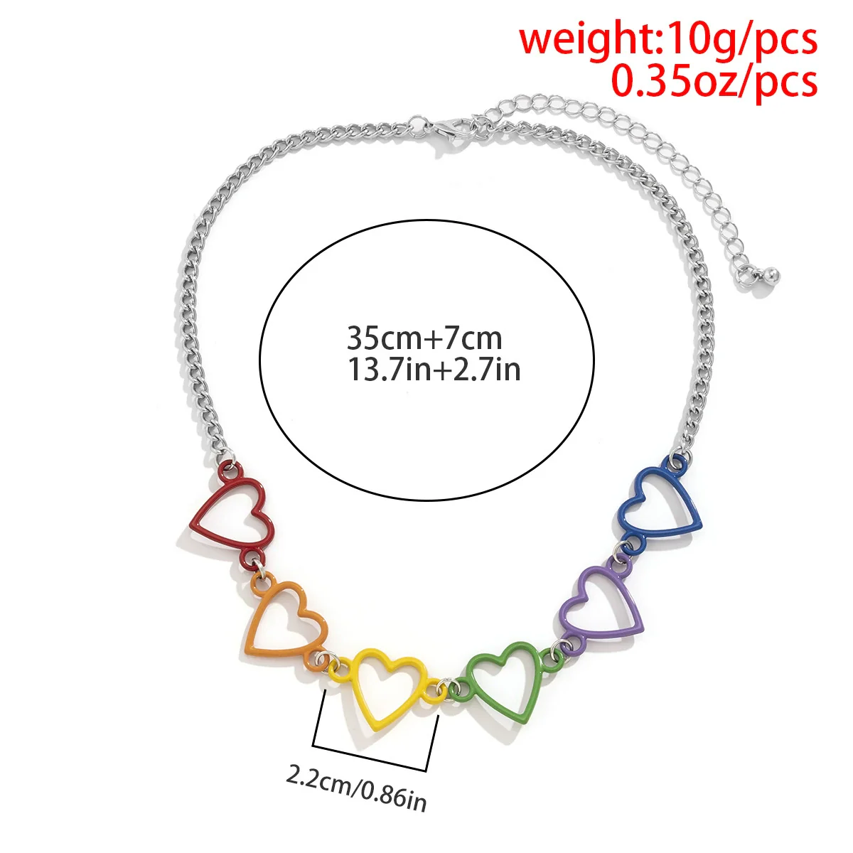 Jewelry Alloy Heart Shaped Geometric Handmade Electroplated Men's Necklace - Image 6