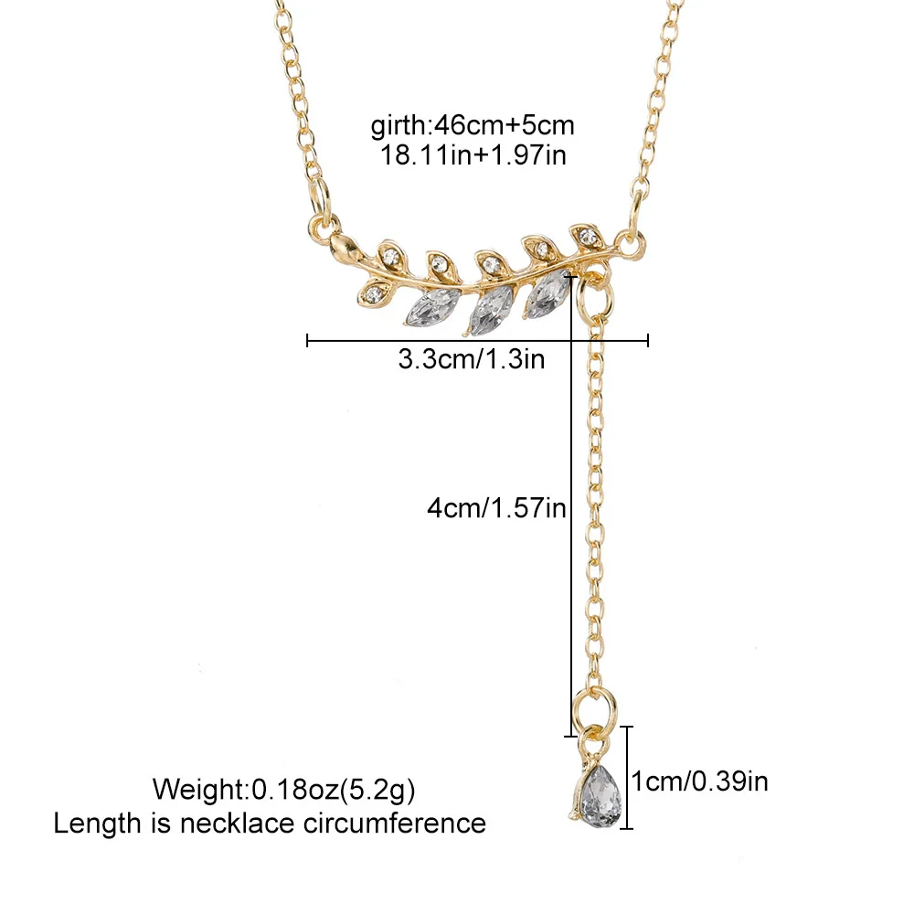 Jewelry Alloy Leaf Pendant O Chain Necklace Fashion Simple Women - Image 2