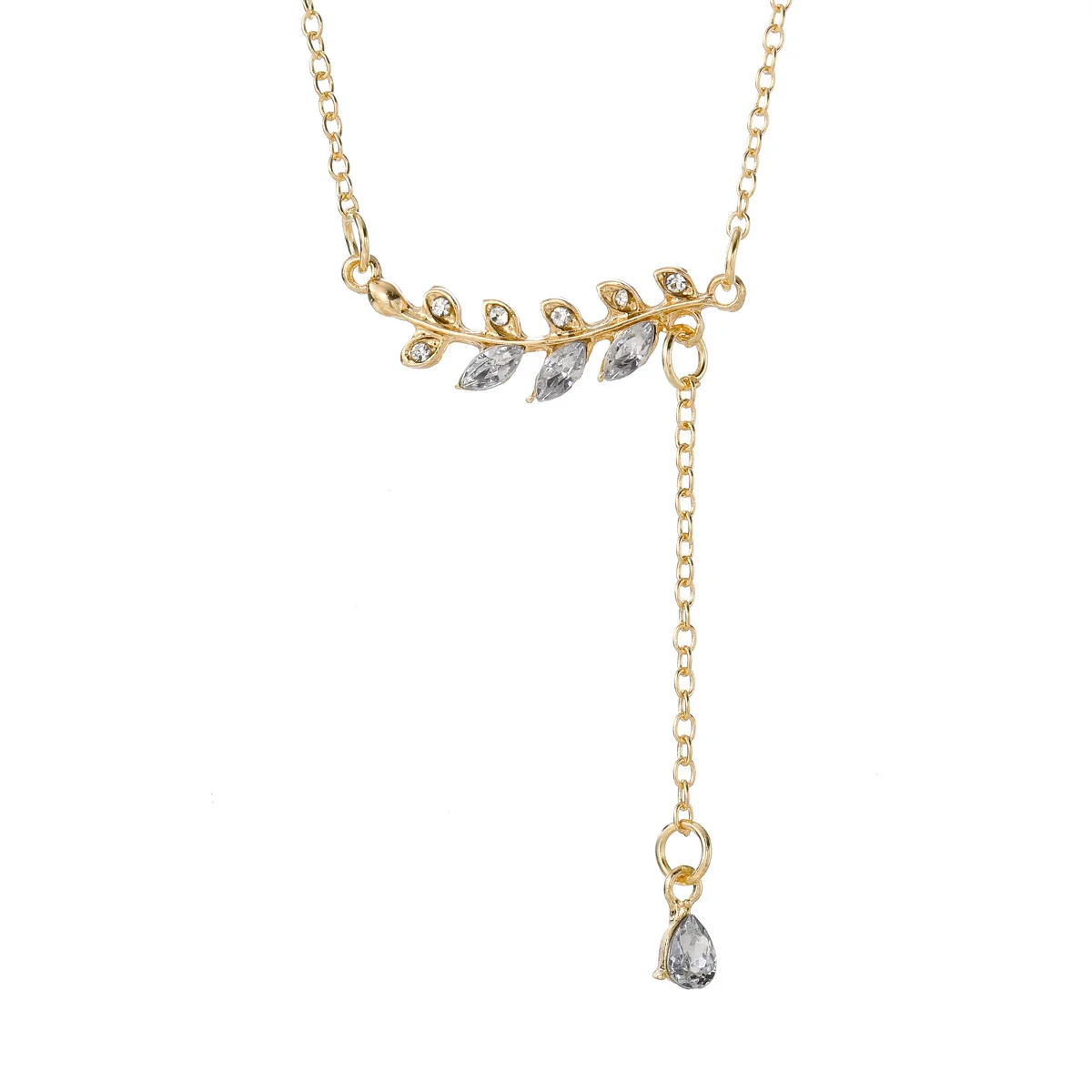 Jewelry Alloy Leaf Pendant O Chain Necklace Fashion Simple Women - Image 5