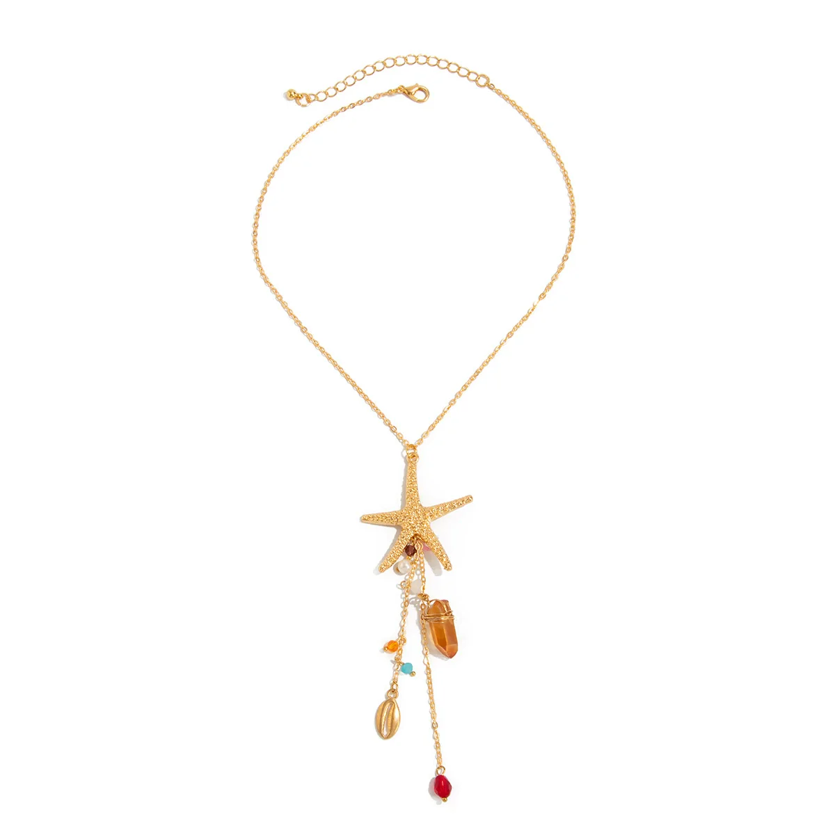 Jewelry Alloy Starfish Shell Pendant Necklace Set For Women Highend Animal Style Electroplated - Image 5