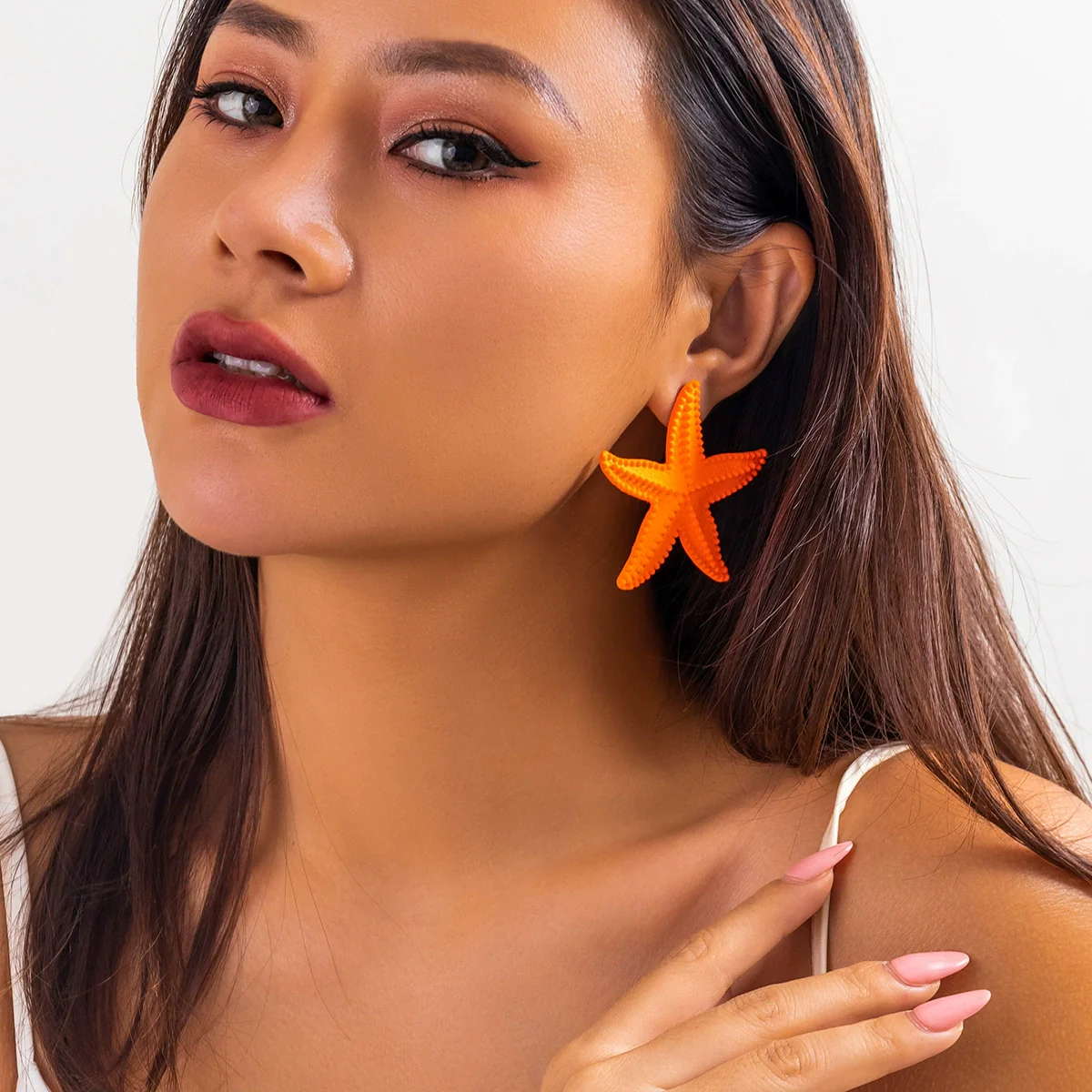 Jewelry Alloy Starfish Three Dimensional Exaggerated Earrings With Electroplating Treatment - Image 4